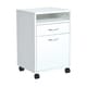 preview thumbnail 1 of 3, HomCom 24" Rolling End Table Mobile Printer Cart Nightstand Organizer - White
