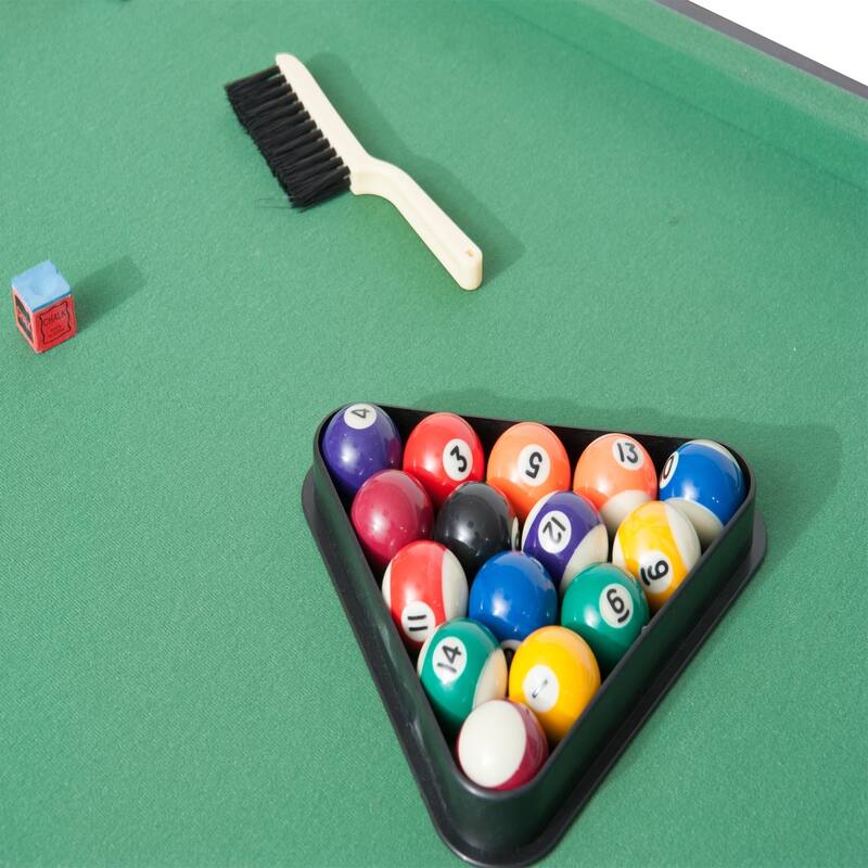 HomCom 55 in Realistic Fleece Compact Lightweight Foldable Pool Billiards Table