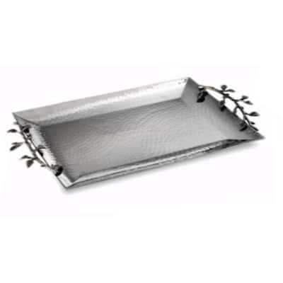 Heim Concept Sparkle Silver Leaf Rectangular Tray
