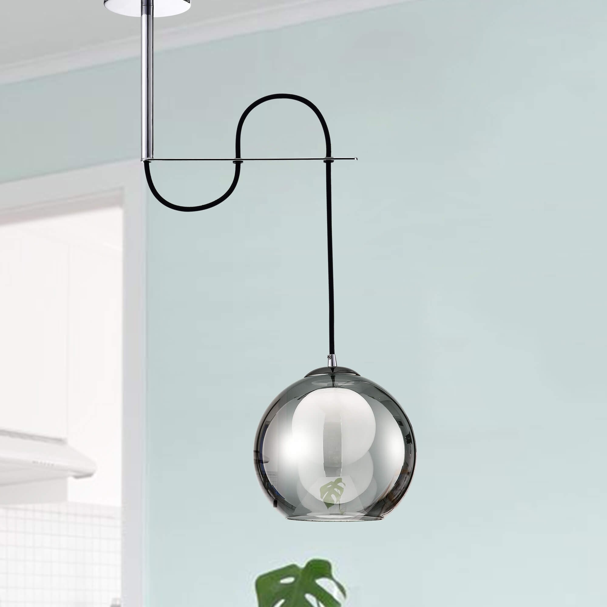 Luna Glass Globe Pendant Chandelier in Chrome Finish (Glass Globe, Pendant Chandelier, Chrome Finish) - Chandeliers For Bedrooms by Overstock.com