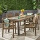 Avon Outdoor Rustic 7-piece Rectangular Acacia Wood Dining Set by Christopher Knight Home - Thumbnail 1