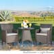 Cypress Outdoor 3-Piece Round Wicker Bistro Chat Set with Umbrella Hole & Cushions by Christopher Knight Home