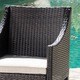 Owen Outdoor 5-piece Round Wicker Wood Dining Set with Cushions by Christopher Knight Home - Thumbnail 3