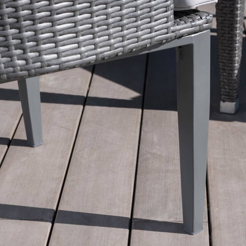 Lenox Outdoor 9-piece Rectangular Wicker Dining Set with Cushions by Christopher Knight Home