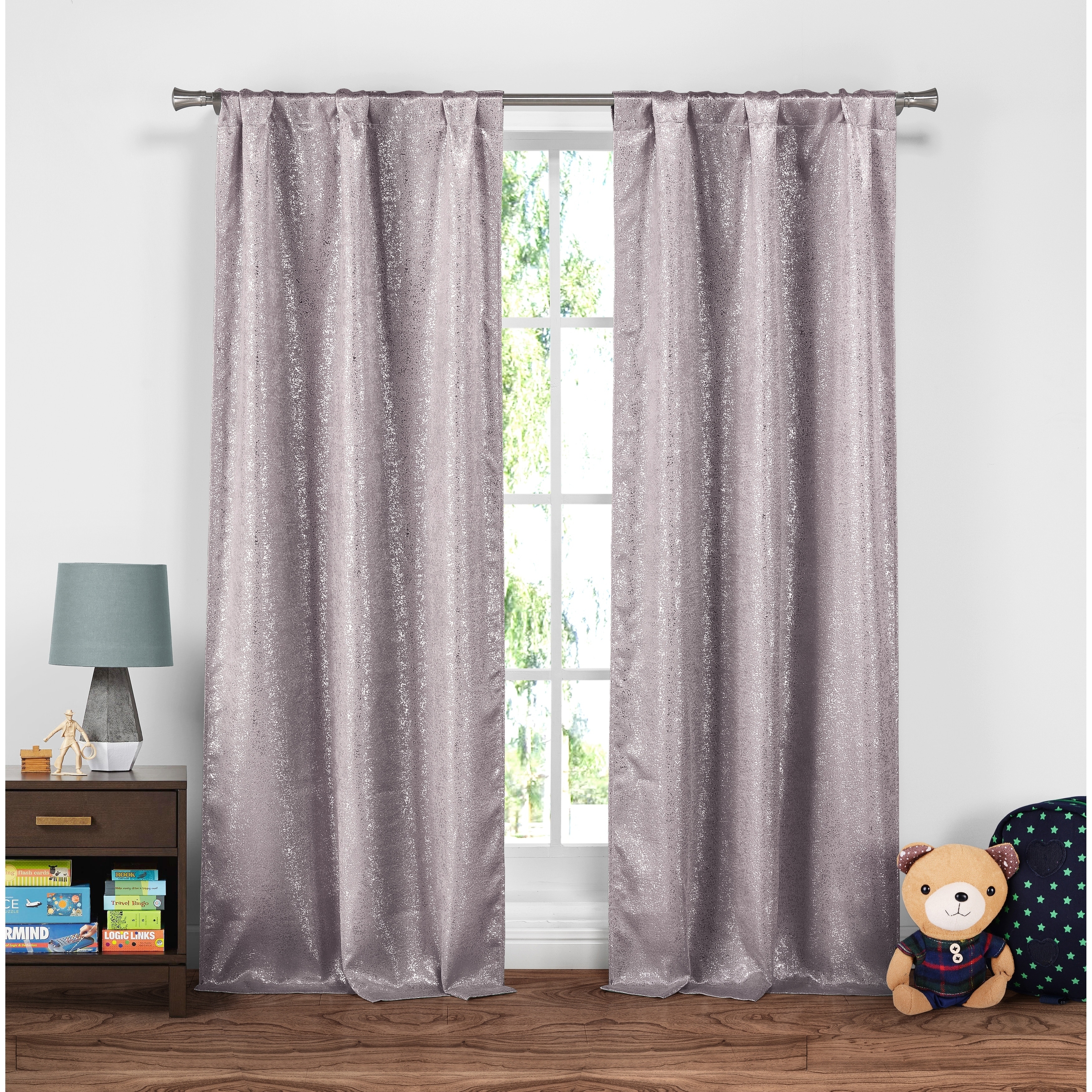 Lala Bash Maddie Sparkles Blackout Curtain Panel Pair - Seafoam 37x84