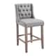 HomCom 40-inch Tufted Counter Height Grey Chair (Set of 2) - Thumbnail 1