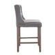 HomCom 40-inch Tufted Counter Height Grey Chair (Set of 2) - Thumbnail 4
