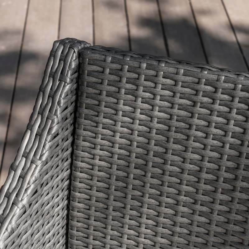 Antibes Outdoor Wicker Dining Chairs with Cushions by Christopher Knight Home - N/A
