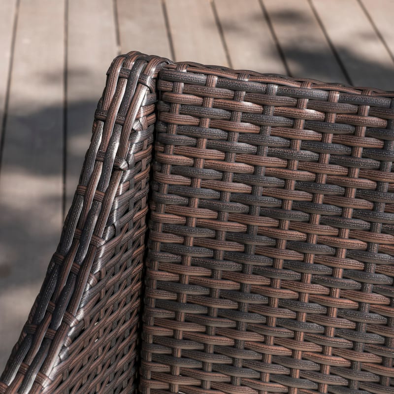 Antibes Outdoor Wicker Dining Chairs with Cushions by Christopher Knight Home - N/A