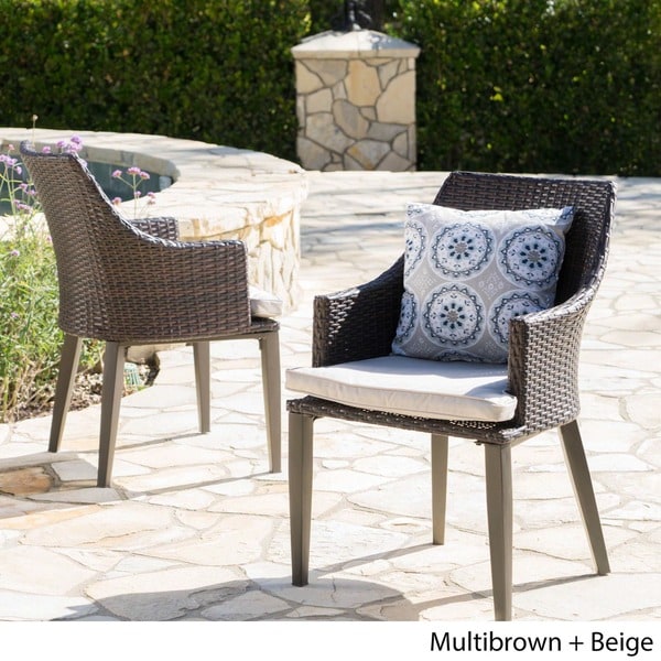 outdoor wicker dining chairs with cushions