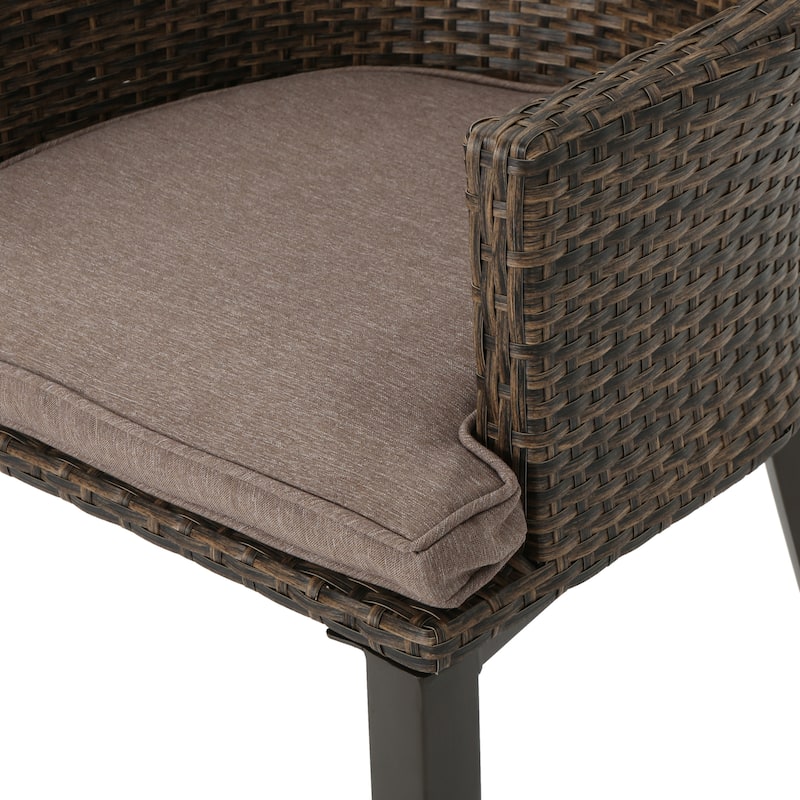 Hillhurst Outdoor Wicker Dining Chairs with Cushions (Set of 2) by Christopher Knight Home