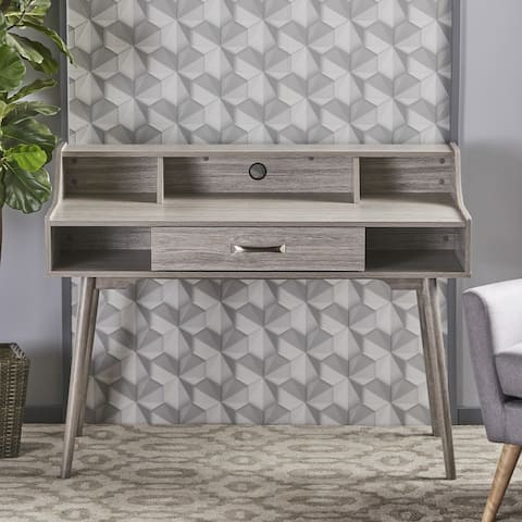 Brenda Mid Century Modern Wood Office Desk by Christopher Knight Home