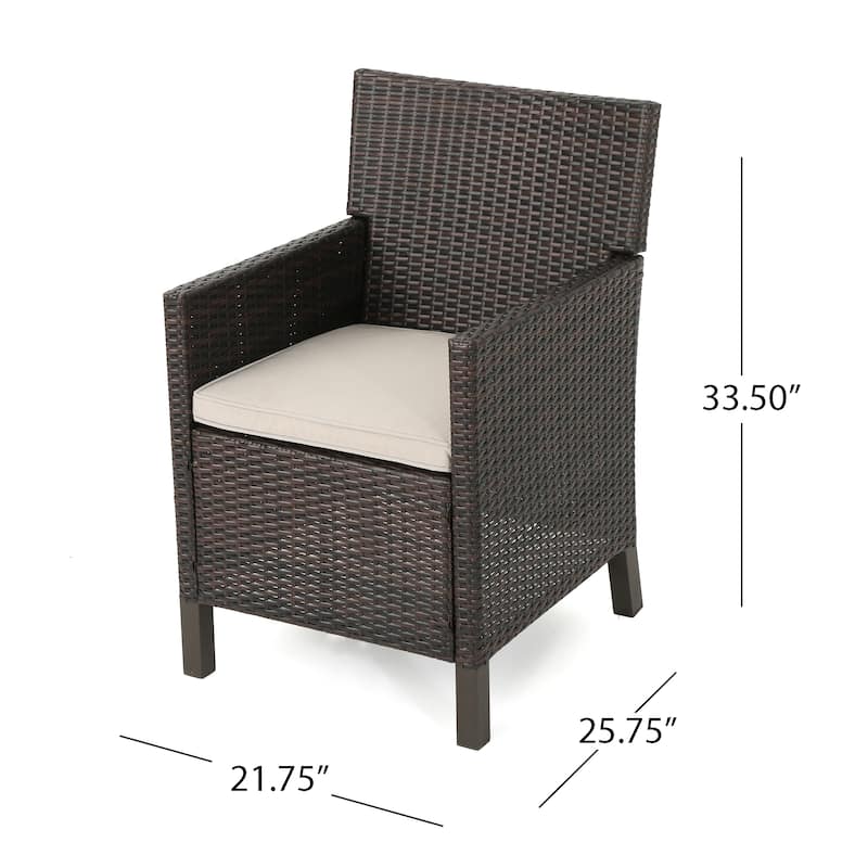 Cypress Outdoor Wicker Dining Chairs with Cushions (Set of 2) by Christopher Knight Home