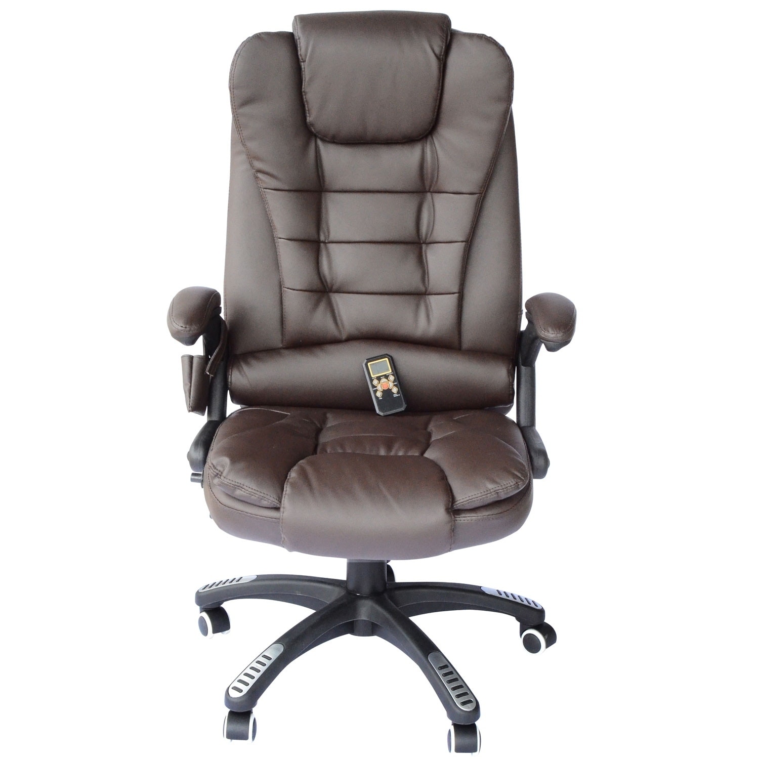 Shop Homcom Executive Ergonomic Heated Vibrating Massage Office Chair Brown Overstock 18088215