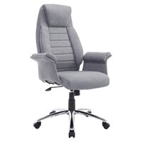 Serta Executive Office Chair In Glacial Grey Linen Metallic Homcom High Back Fabric Executive Office Chair Light Gray
