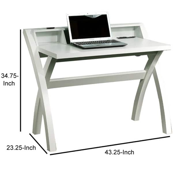 Shop Sleek Contemporary Desk With Cross Legs White Free