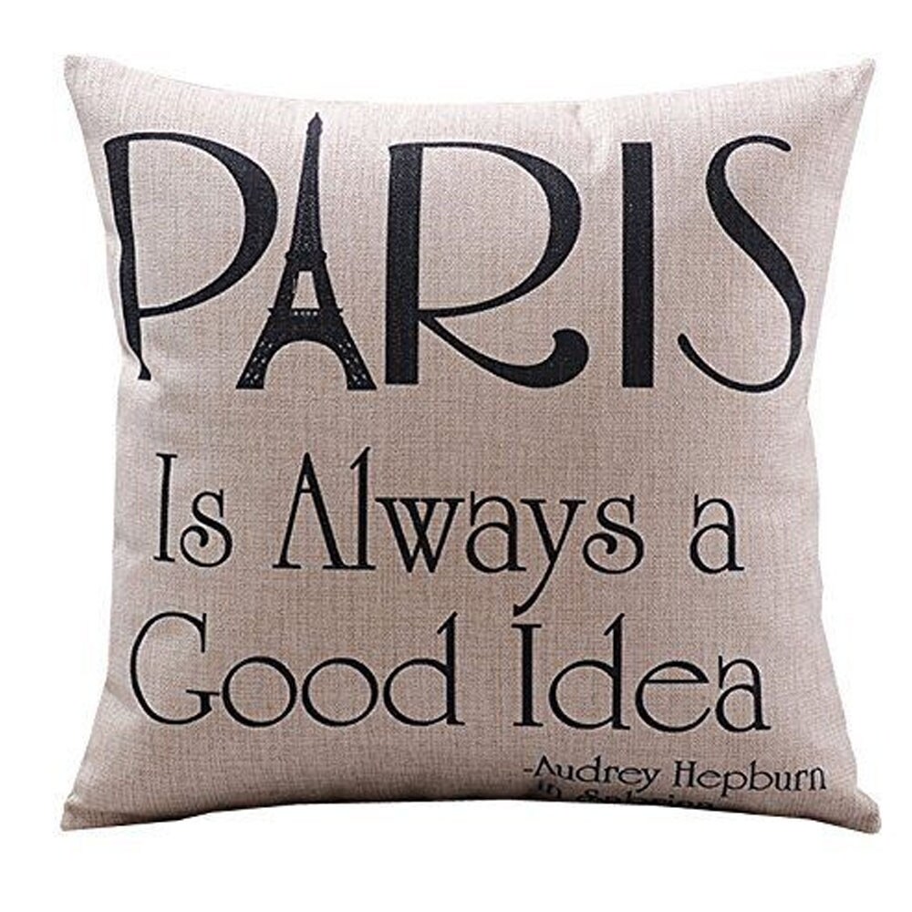 Shop Paris Is Always A Good Idea Cotton Linen Pillow Cover 18 Inch
