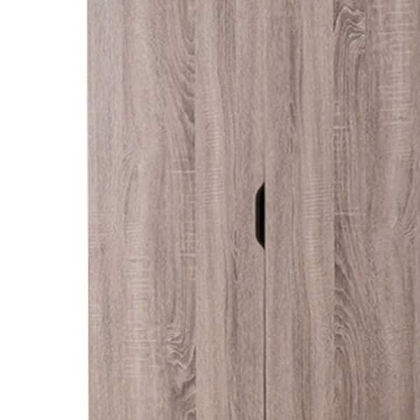 2 Door Wooden Wardrobe With Bottom Drawers Dark Taupe Brown Overstock 18088828