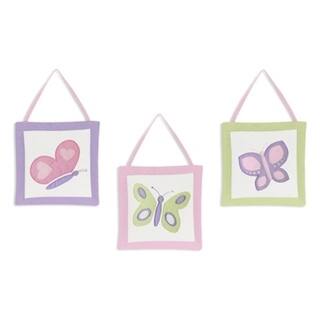 slide 1 of 1, Sweet Jojo Designs Wall Hangings for the Pink and Purple Butterfly Collection (Set of 3)