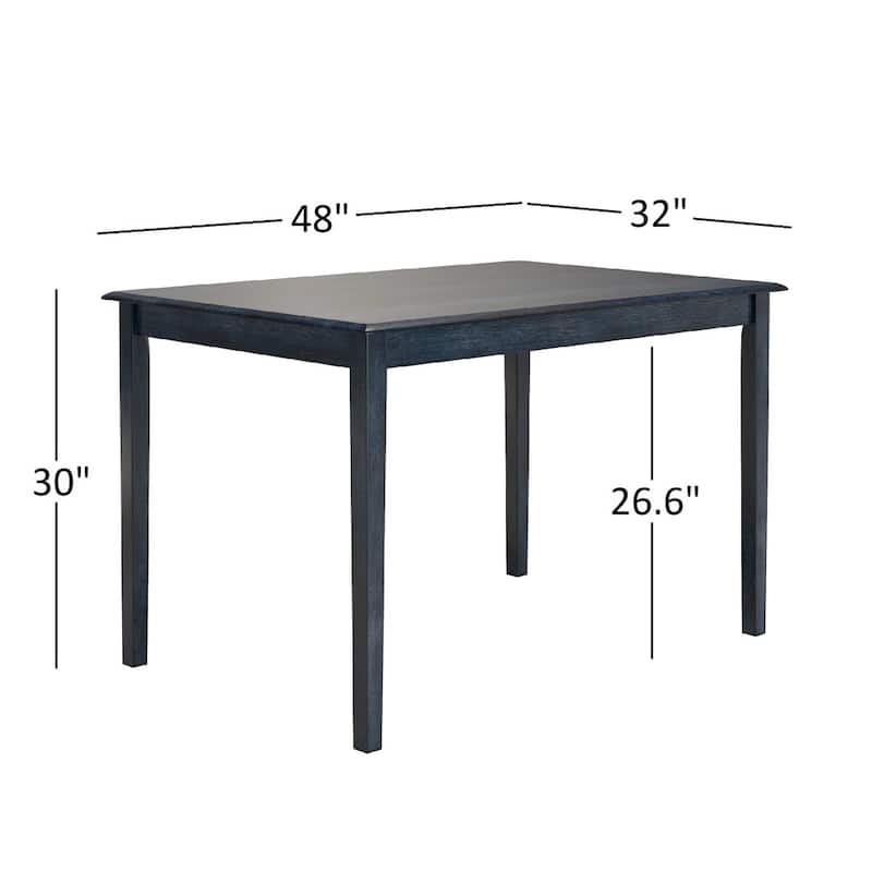 Wilmington II 48-Inch Rectangular Antique Dark Denim 5-Piece Dining Set by iNSPIRE Q Classic