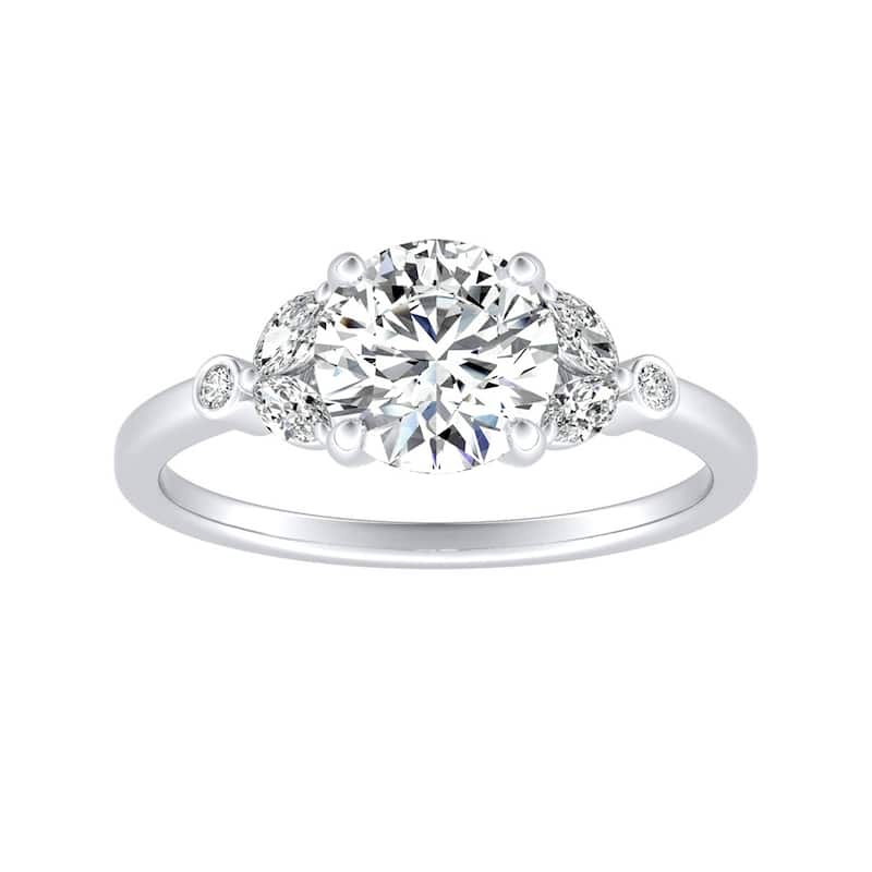 Auriya 14k Gold 1/2ctw Vintage Floral Round Diamond Engagement Ring - White - 8