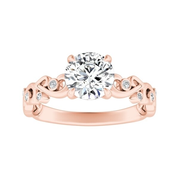 Auriya 1/2ctw Vintage Filigree Scroll Round Diamond Engagement Ring 14k Gold