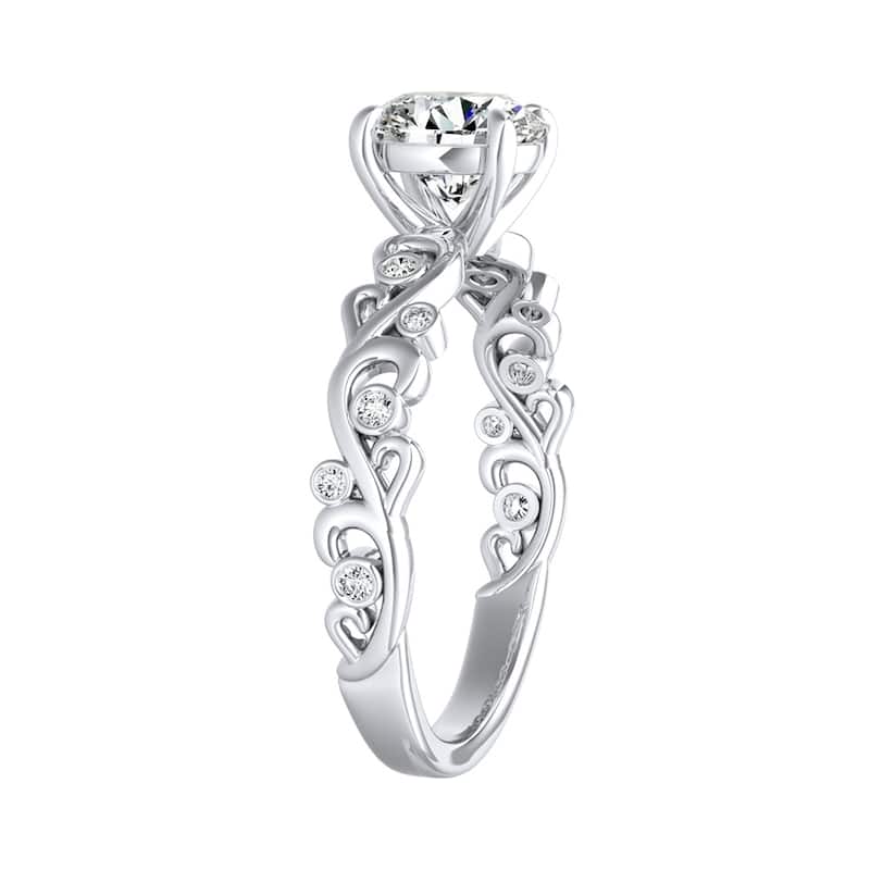 Auriya 14k Gold 3/4ct TDW Vintage Filigree Scroll Round Diamond Engagement Ring