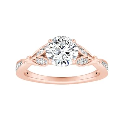 Auriya 1ctw Vintage Nature Inspired Diamond Engagement Ring 14k Gold