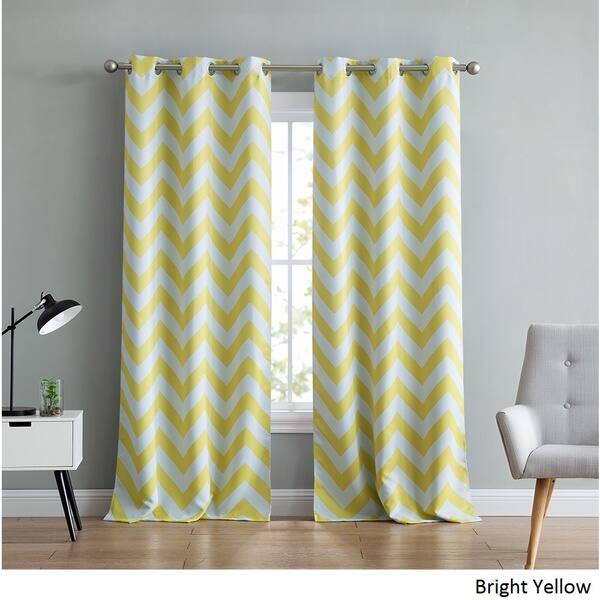 Shop Hlc Me Chevron Print Thermal Blackout Grommet Curtain Panel