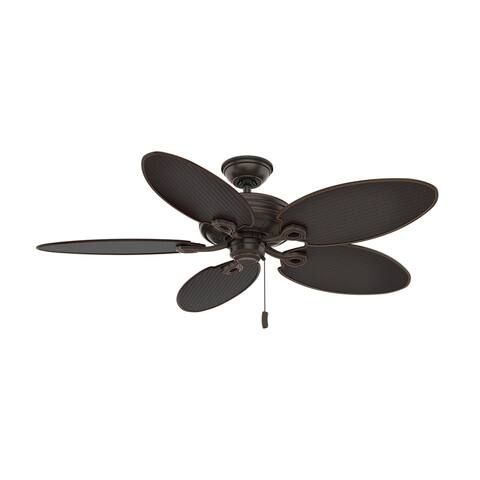 Casablanca 54" Charthouse Outdoor Ceiling Fan with Pull Chain, Wet Rated - Onyx Bengal