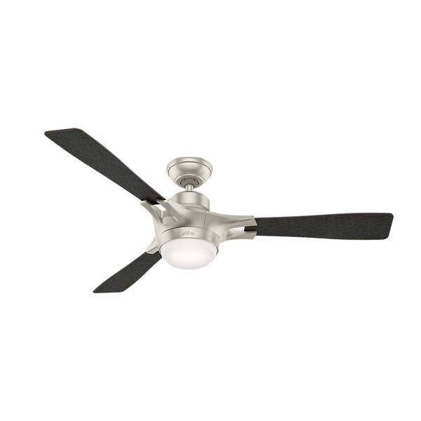 Shop Hunter Fan 54 Signal Matte Nickel W 3 Walnt Brnt