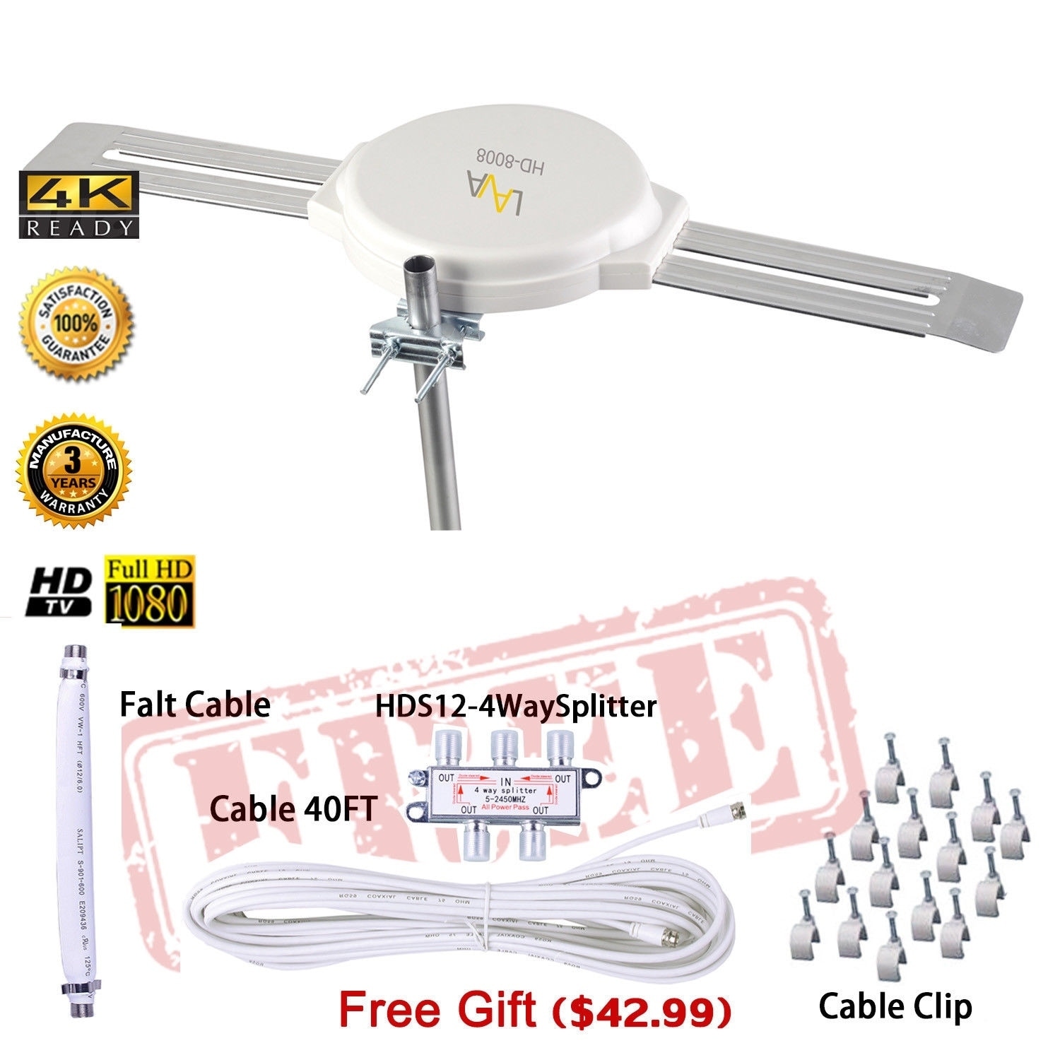 Lava Omnipro HD-8008 Omni-Directional HDTV Antenna Free Shipping