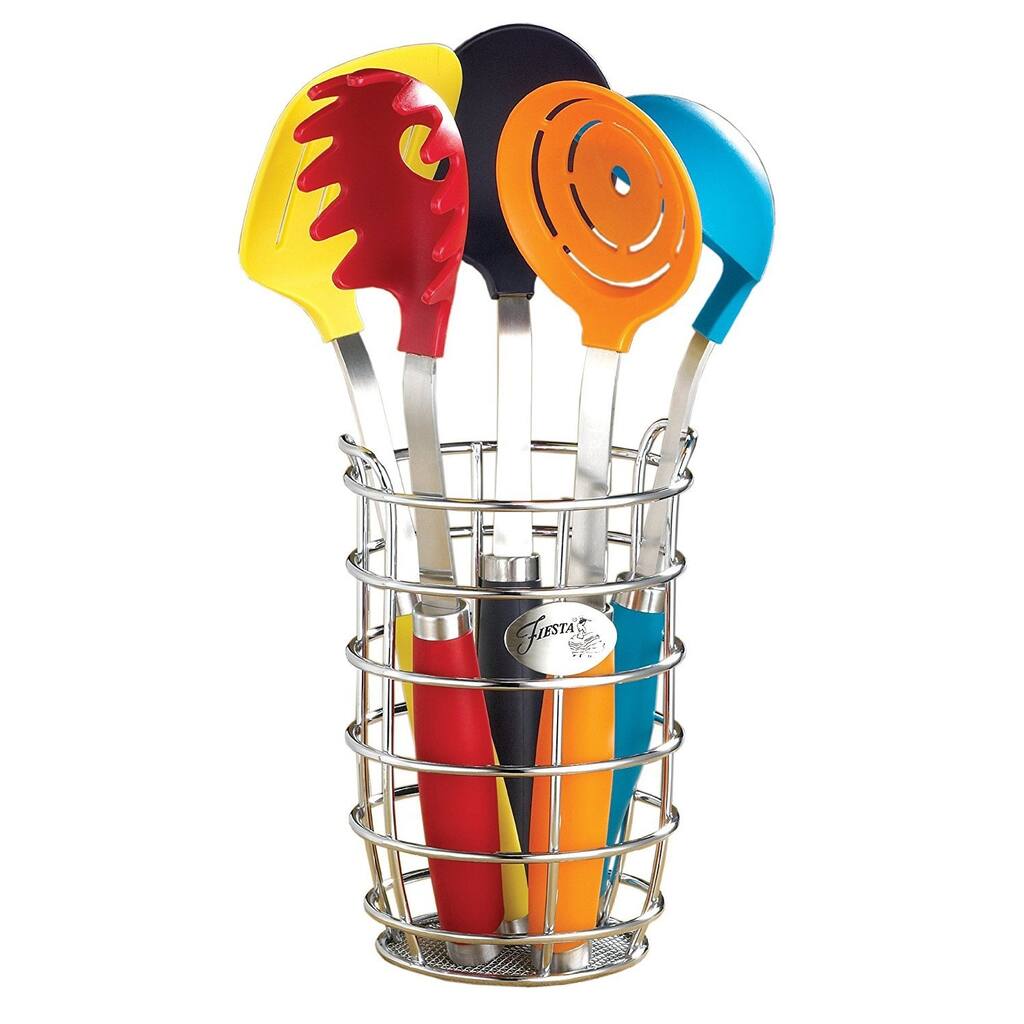 Fiesta 6-Piece Utensil Set with Crock