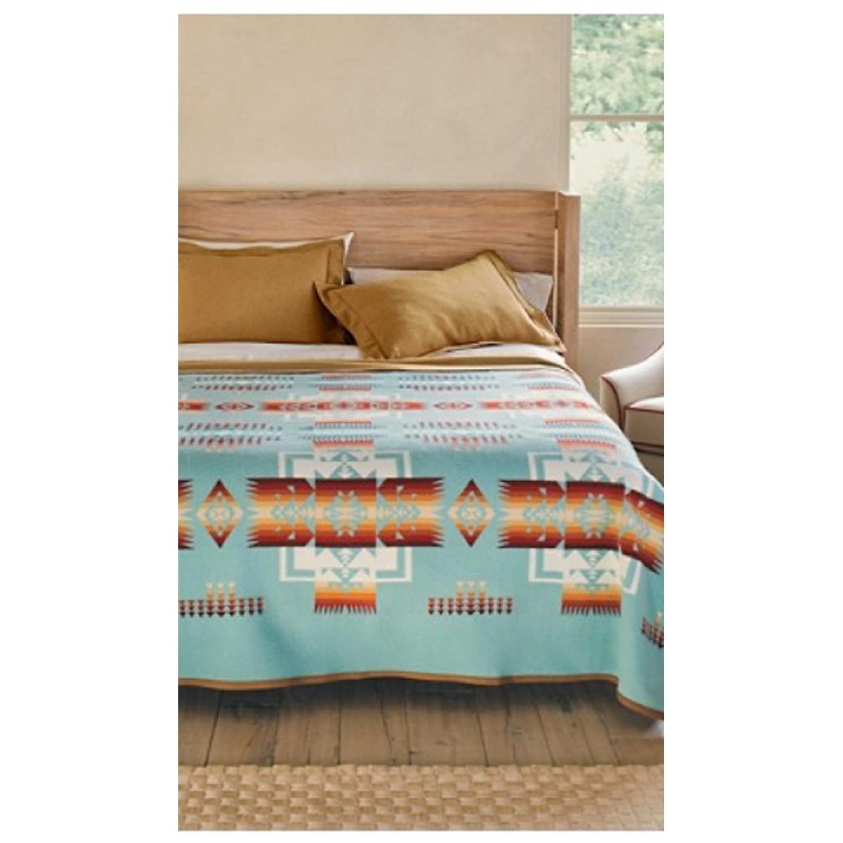 Pendleton Chief Joseph Aqua King Blanket - Bed Bath & Beyond