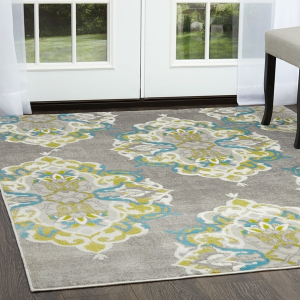 Home Dynamix Boho Collection Distressed Chic Gray-Multi Area Rug (3'3" x 5'2") - multi