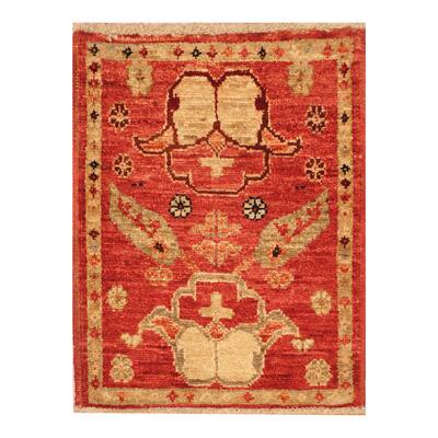 Handmade Herat Oriental Afghan Hand-knotted Vegetable Dye Wool Accent Rug (Afghanistan)