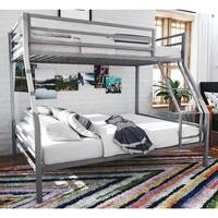 Novogratz Maxwell Grey Twin/Full Metal Bunk Bed