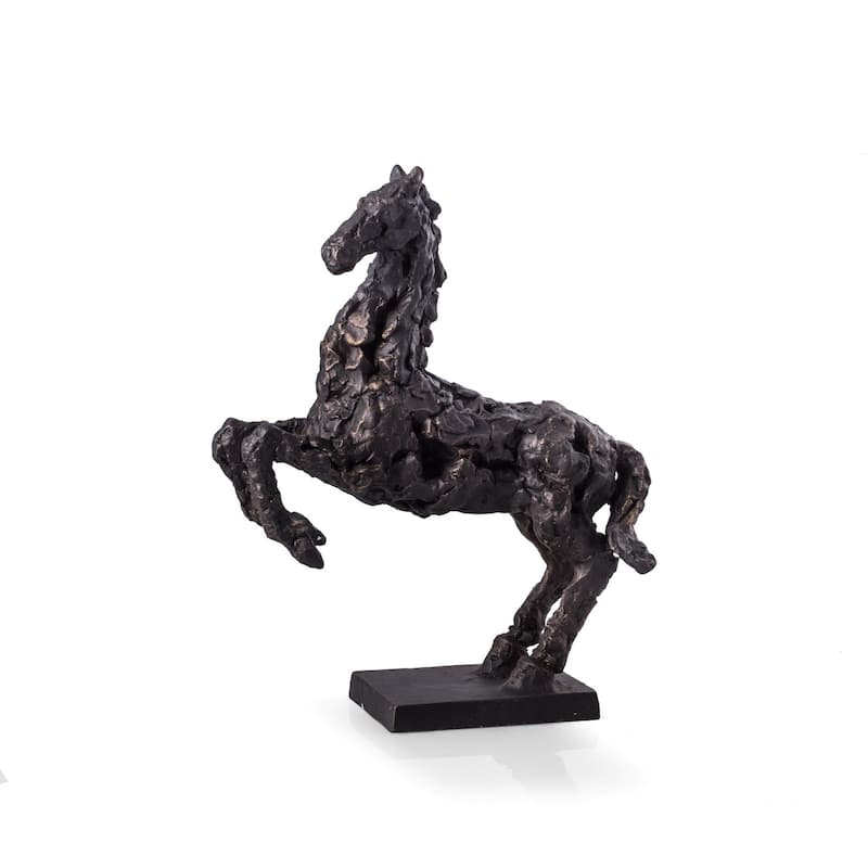 Mustang Horse Sculpture with Antracid Glazed Metal.