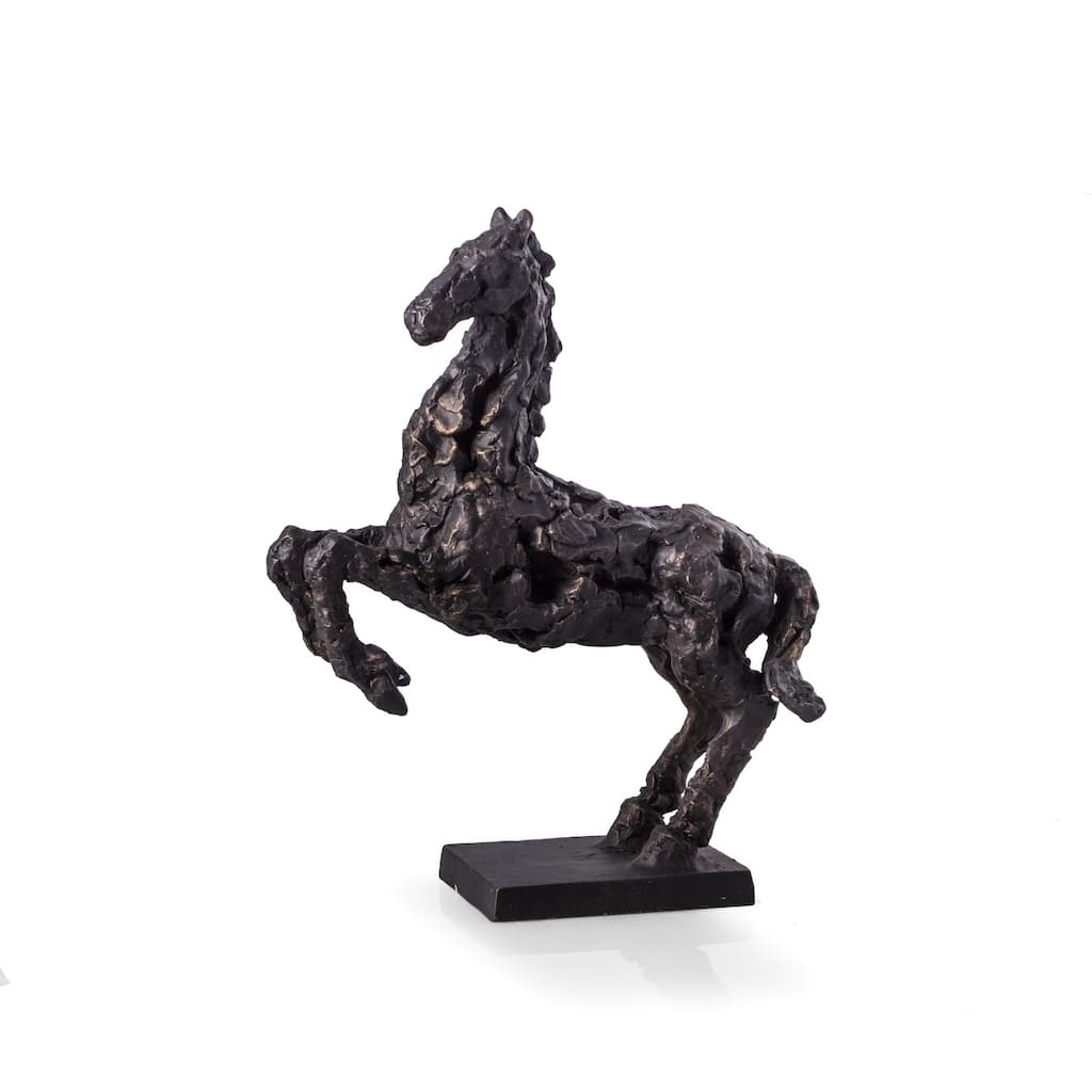Mustang Horse Sculpture with Antracid Glazed Metal.