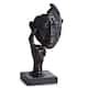 'Thinking Man' Bronzed Finish 12-inch Sculpture with Black Marble Base ...