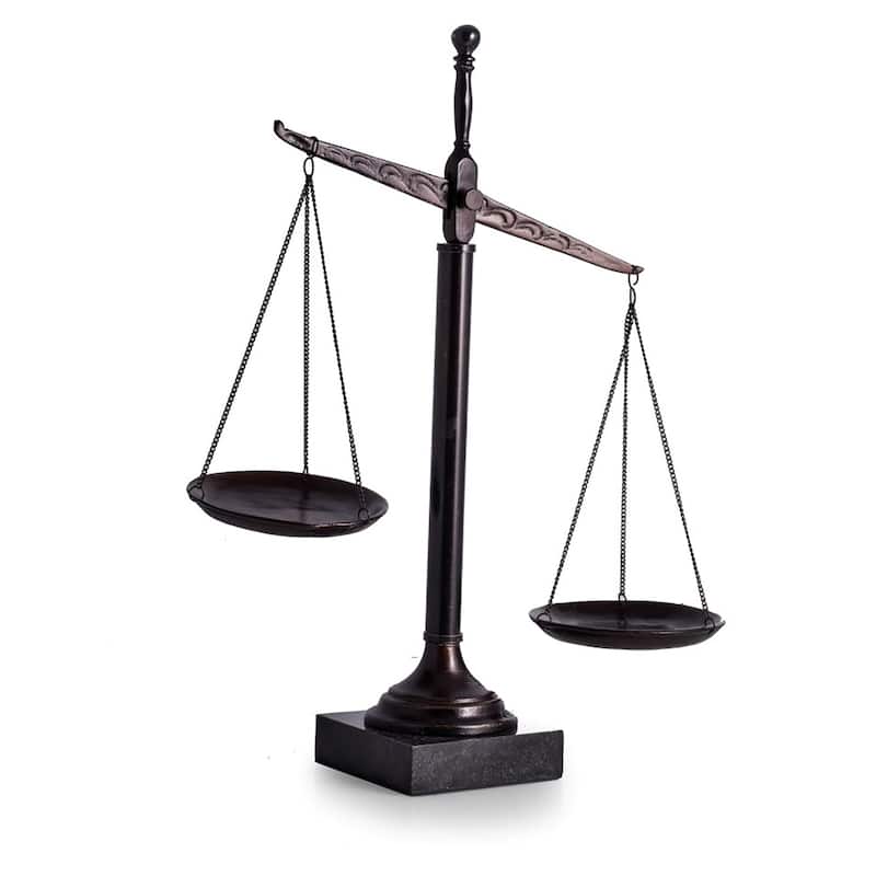 16" Bronzed Finished Scale on Marble Base.