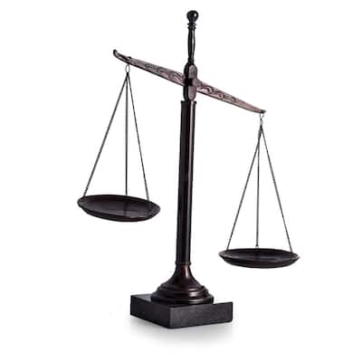 16" Bronzed Finished Scale on Marble Base.