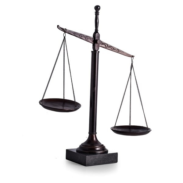 16" Bronzed Finished Scale on Marble Base.