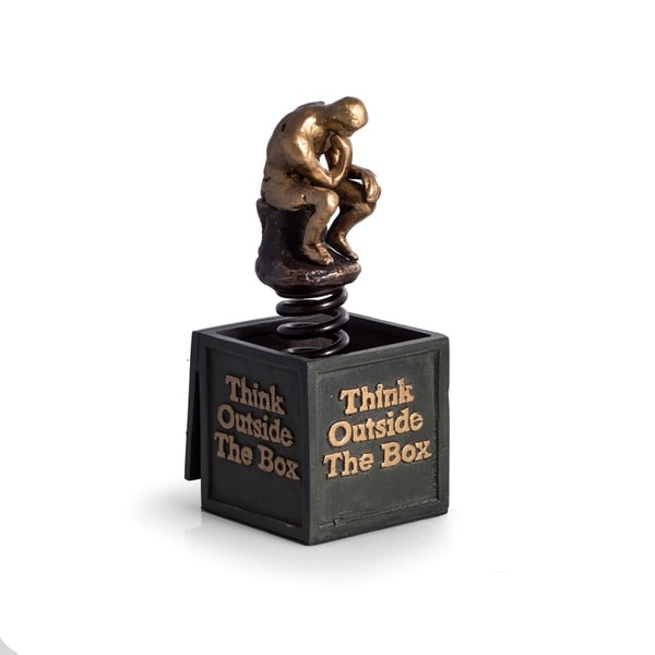"Think Outside The Box" Bronzed Sculpture.