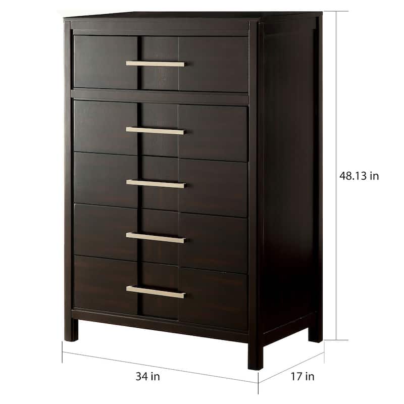 Tass Transitional Solid Wood 5-Drawer Chest by Furniture of America