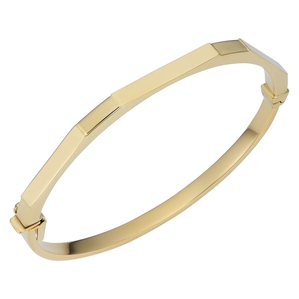 Shop Fremada 14k Yellow Gold 4.1 millimeters Geometric Bangle Bracelet (7.75 inches) - On Sale ...