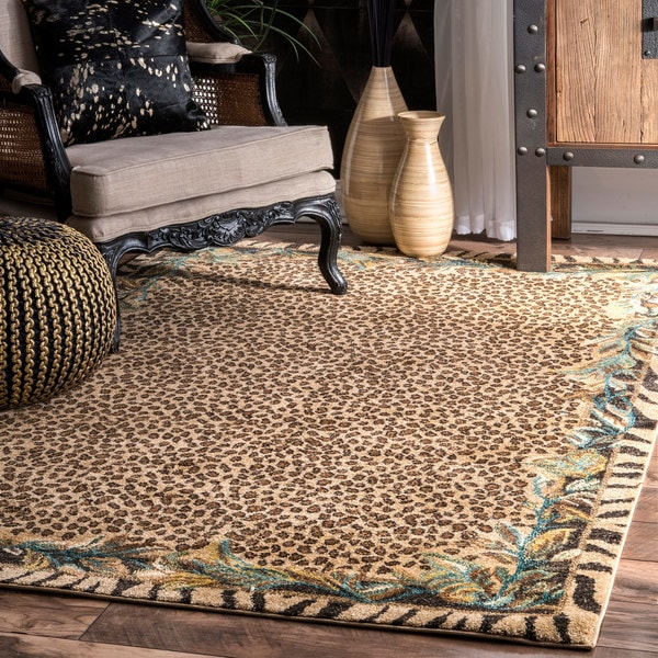 nuLOOM Beige Contemporary Tribal Jungle Leopard Skin Area Rug On Sale