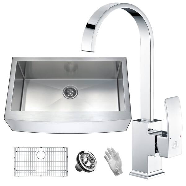 Shop Anzzi Elysian Farmhouse Stainless Steel 36 In Single Bowl