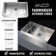 preview thumbnail 10 of 10, ANZZI Elysian Farmhouse Stainless Steel 36 in. Single Bowl Kitchen Sink with Faucet in Polished Chrome