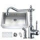 preview thumbnail 1 of 10, ANZZI Elysian Farmhouse Stainless Steel 36 in. Single Bowl Kitchen Sink with Faucet in Polished Chrome